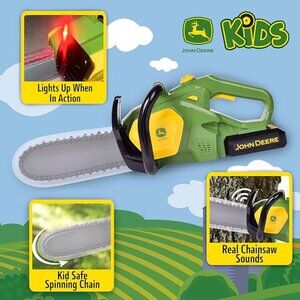 John Deere Kids Power Construction Chainsaw Tool with lights and sound